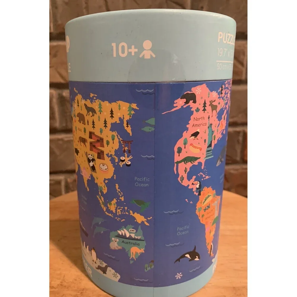 World Map 500 Piece Puzzle + Poster 19.7”x13.8” Ages 10+